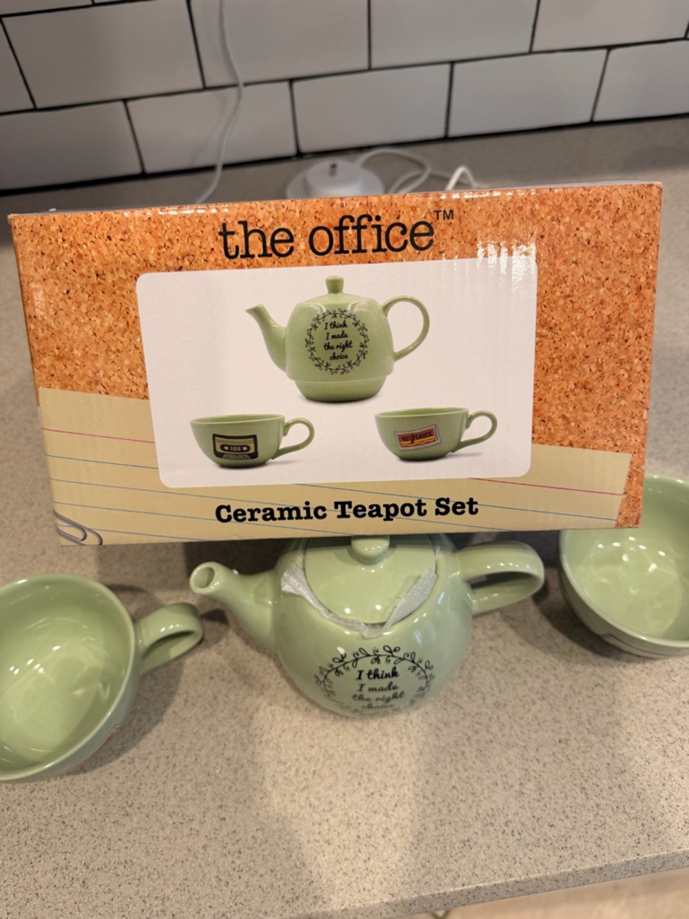 The Office Ceramic Teapot Set - Sage Green